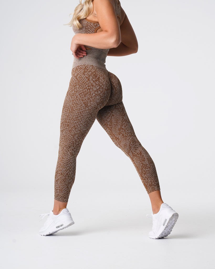 NVGTN Snakeskin Seamless Leggings Mocha  Leggings Femme | HID-5880471