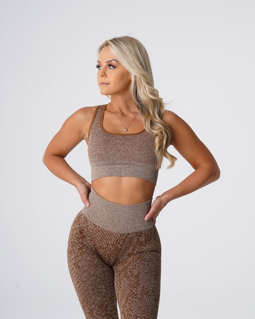 NVGTN Snakeskin Eclipse Seamless Bra Mocha  Hauts Femme | RCD-3315332