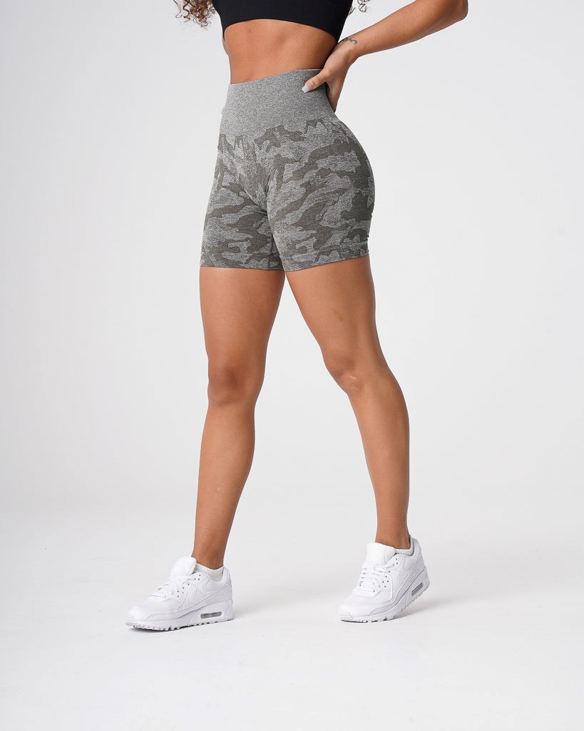 NVGTN Camo Seamless Shorts Kaki Vert  Shorts Femme | REO-6873943