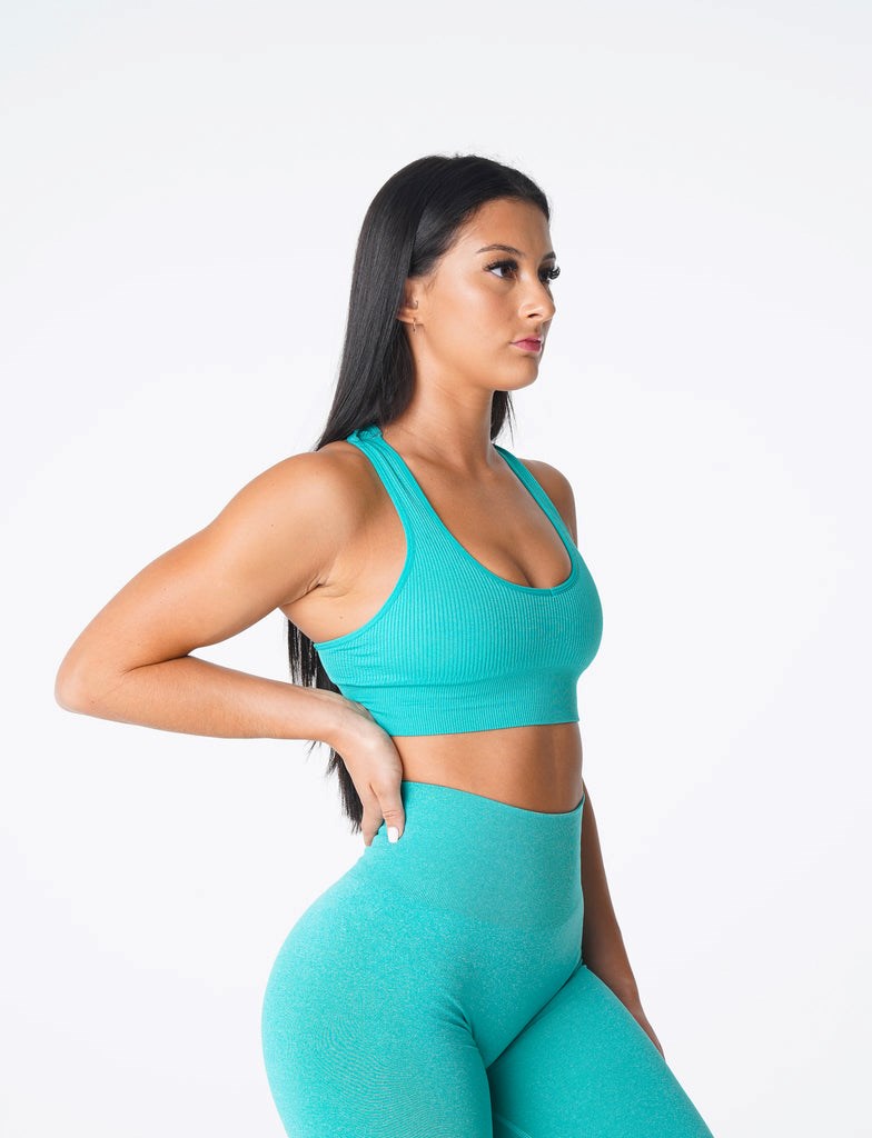 NVGTN Galaxy Nervuré Seamless Bra Turquoise  Soutien Gorge Sport Femme | XXM-2872747