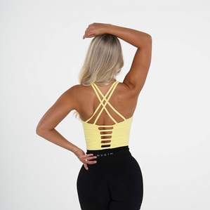 NVGTN Matrix Bra Top Jaune  Soutien Gorge Sport Femme | YIW-0667659