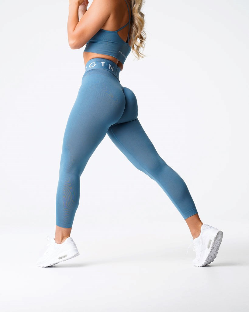 NVGTN Sport Seamless Leggings Bleu  Leggings Femme | XOD-3007774