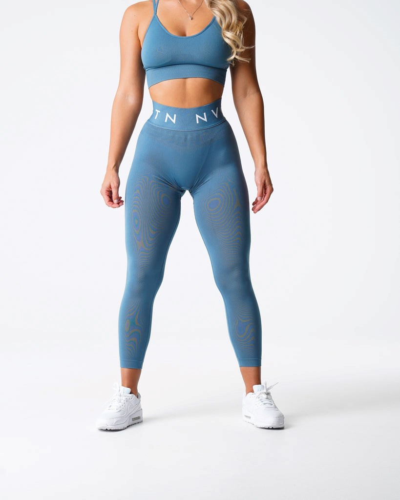 NVGTN Sport Seamless Leggings Bleu  Leggings Femme | XOD-3007774