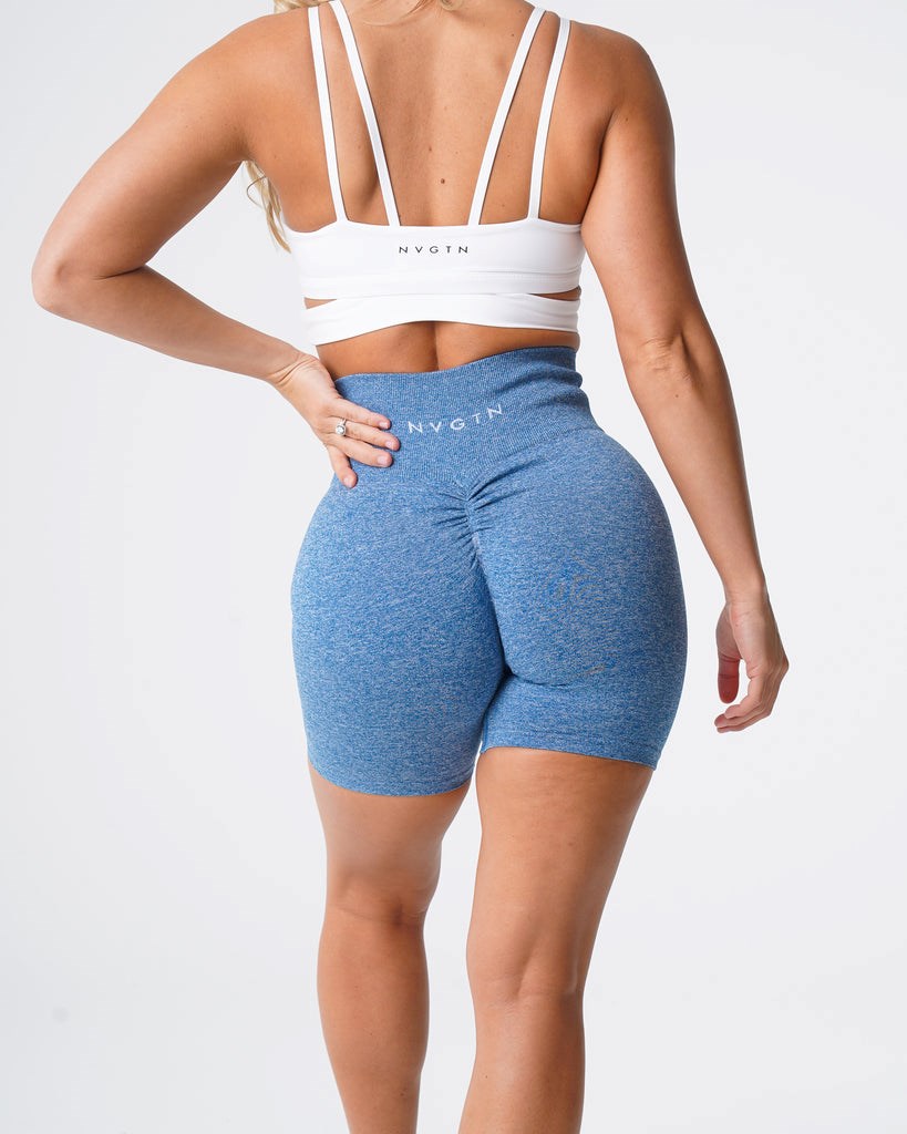 NVGTN Scrunch Seamless Shorts Bleu  Shorts Femme | FFV-5879405