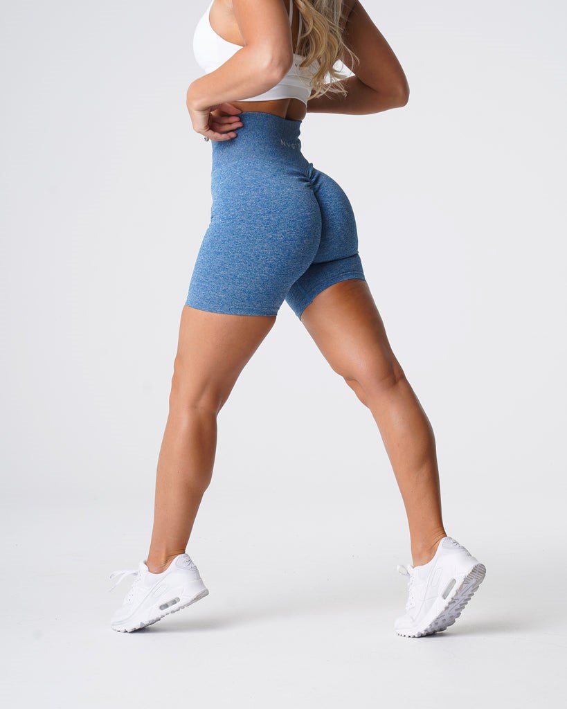 NVGTN Scrunch Seamless Shorts Bleu  Shorts Femme | FFV-5879405