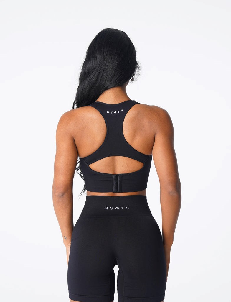 NVGTN Ignite Seamless Bra Noir  Soutien Gorge Sport Femme | QHX-7858488