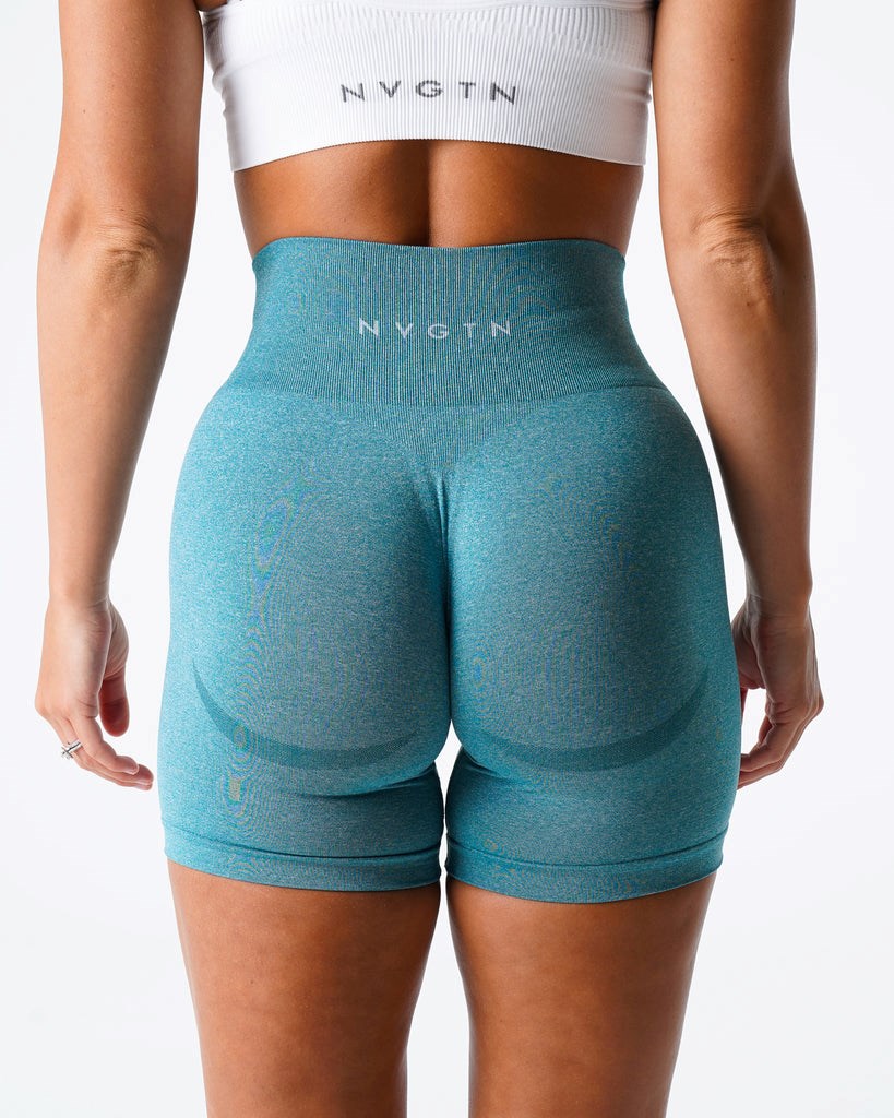 NVGTN Contour Seamless Shorts Teal  Shorts Femme | KAB-8476556