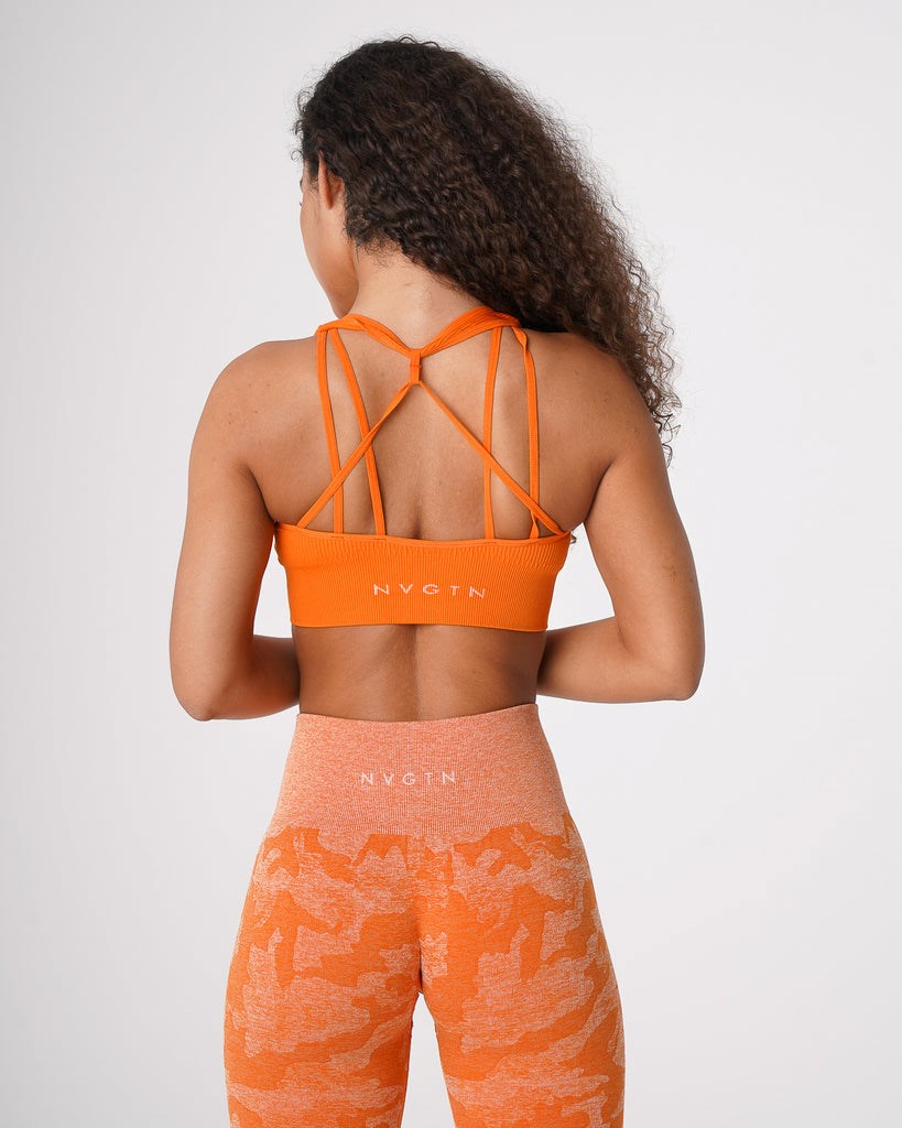 NVGTN Galaxy Nervuré Seamless Bra Orange  Soutien Gorge Sport Femme | BTX-3187349