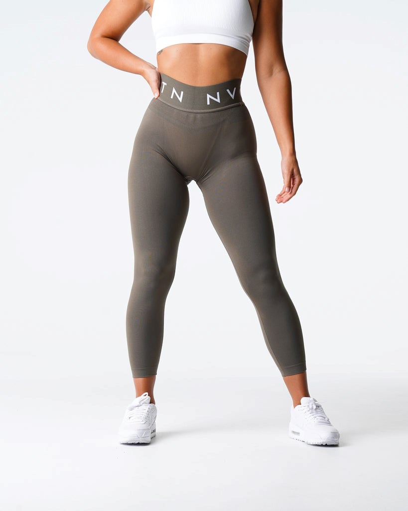 NVGTN Sport Seamless Leggings Vert Olive  Leggings Femme | XEC-7109493