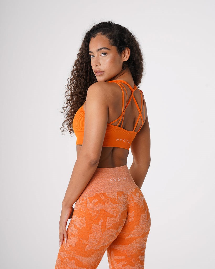 NVGTN Galaxy Nervuré Seamless Bra Orange  Soutien Gorge Sport Femme | BTX-3187349