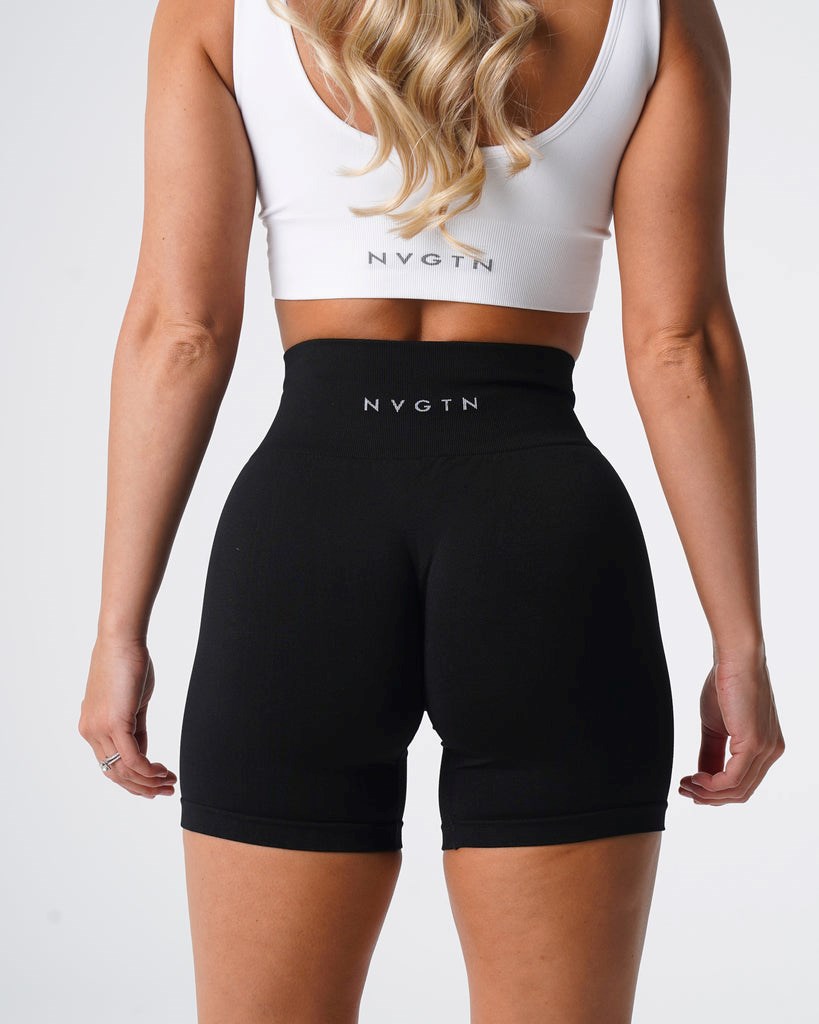 NVGTN Solid Seamless Shorts Noir  Shorts Femme | RKI-3322519