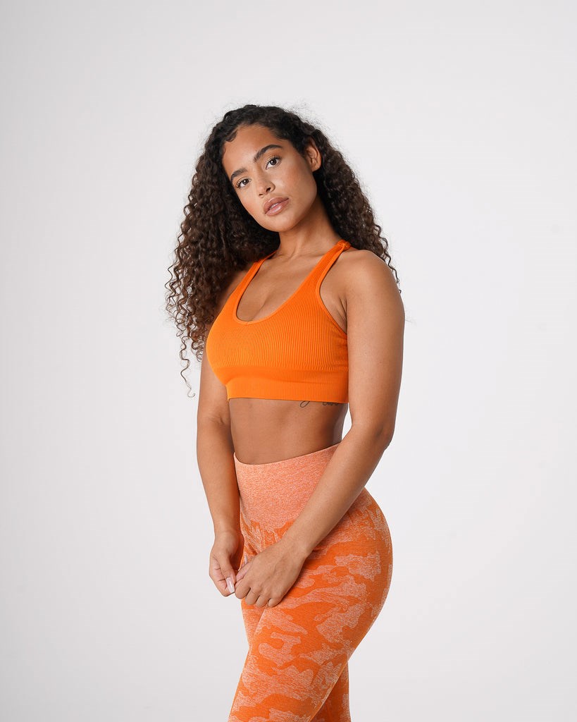 NVGTN Galaxy Nervuré Seamless Bra Orange  Soutien Gorge Sport Femme | BTX-3187349