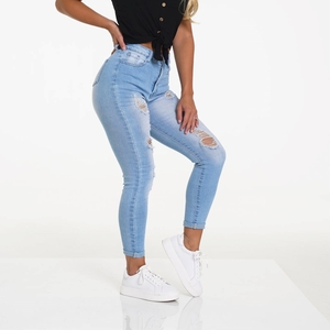 NVGTN Navishape Ripped Jeans Lavage Clair  Jean Femme | BPR-4407782