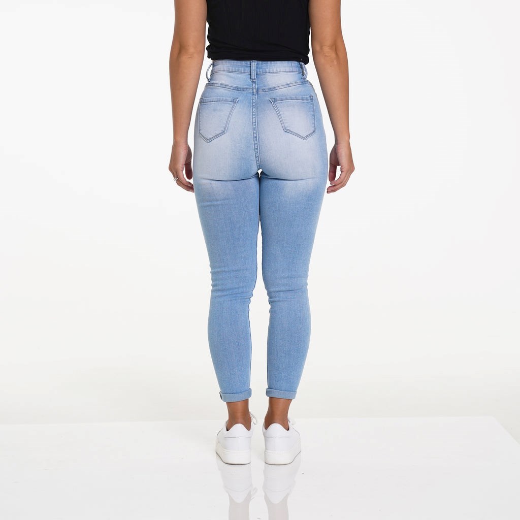 NVGTN Navishape Ripped Jeans Lavage Clair  Jean Femme | BPR-4407782