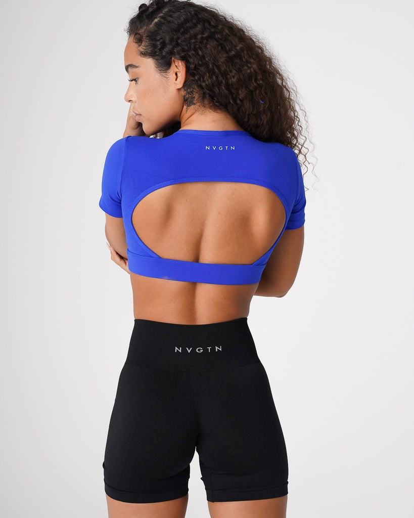 NVGTN Open Back Tee Bleu  Hauts Femme | CIM-1717117