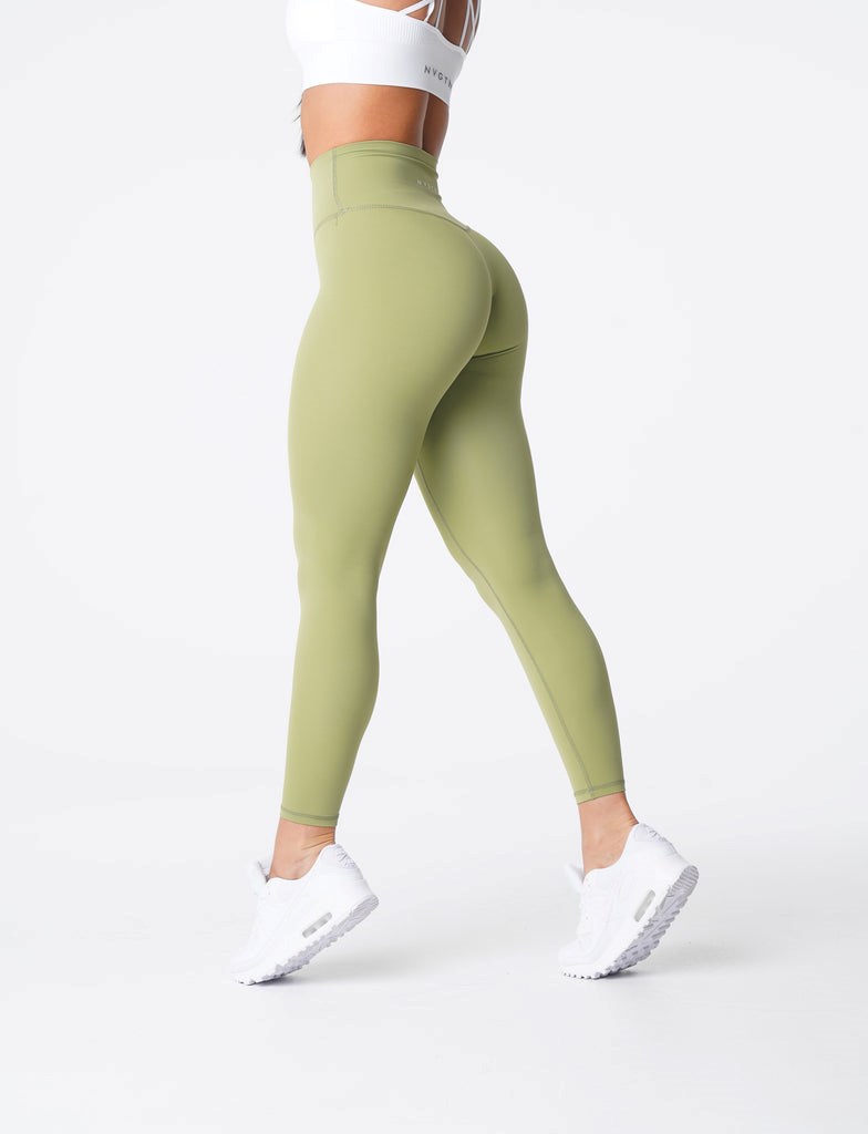 NVGTN Signature 2.0 Leggings Vert Olive  Leggings Femme | WYN-4443794