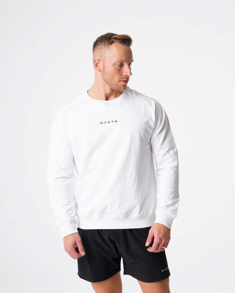 NVGTN Crew Neck Sweatshirt Blanche  Sweatshirt Homme | EHE-8610034