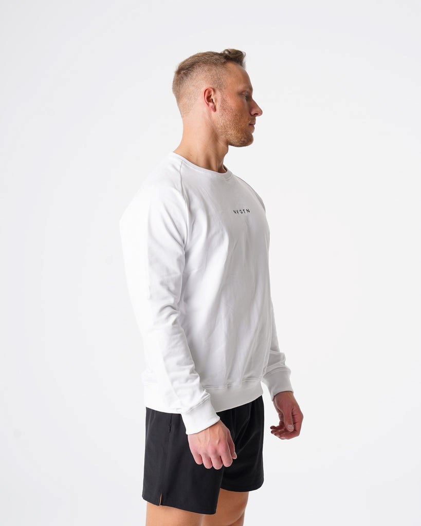 NVGTN Crew Neck Sweatshirt Blanche  Sweatshirt Homme | EHE-8610034