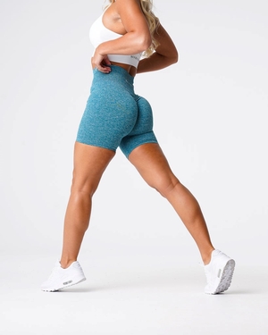 NVGTN Scrunch Seamless Shorts Teal  Shorts Femme | FLK-7593718