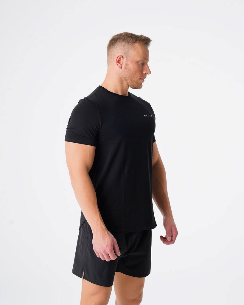 NVGTN Pulse Fitted Tee Noir  T Shirts Homme | SHL-2239922