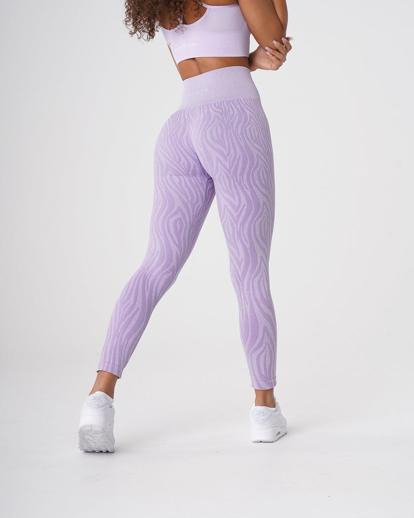 NVGTN Zebra Seamless Leggings Lilac  Leggings Femme | ELN-6244977