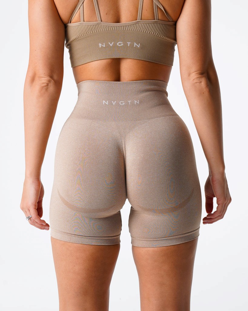 NVGTN Contour Seamless Shorts Beige  Shorts Femme | EGT-1773329