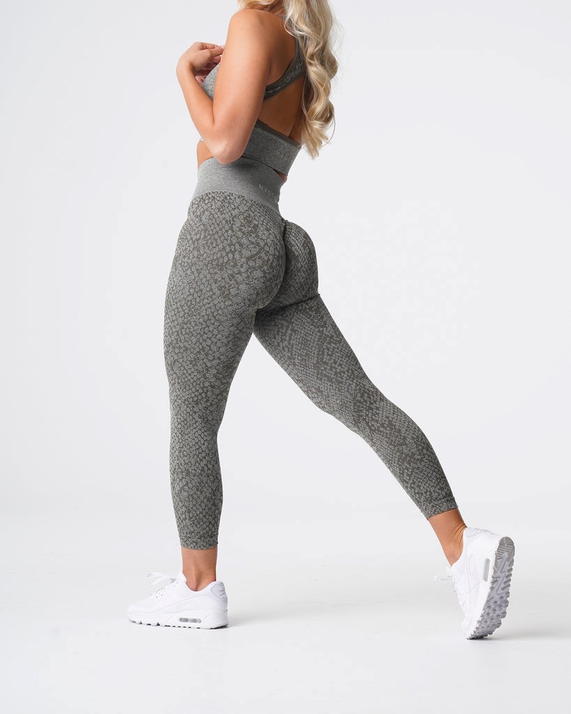 NVGTN Snakeskin Seamless Leggings Kaki Vert  Leggings Femme | ZLZ-9580866