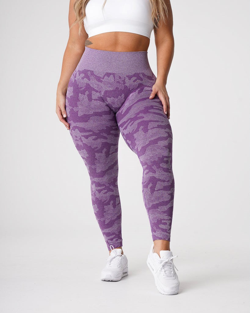 NVGTN Camo Seamless Leggings Violet  Leggings Femme | XQD-1067310