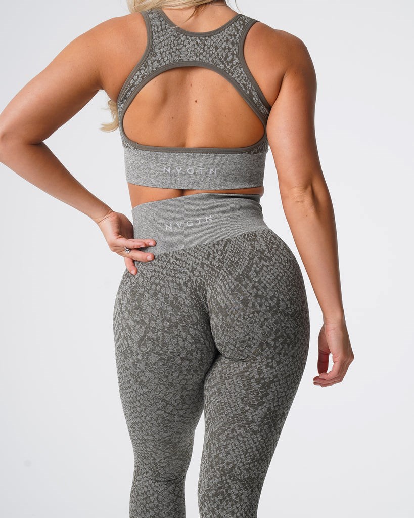 NVGTN Snakeskin Seamless Leggings Kaki Vert  Leggings Femme | ZLZ-9580866