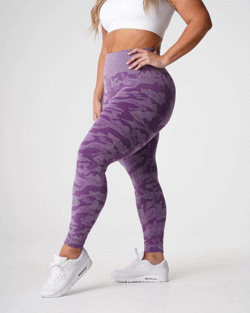 NVGTN Camo Seamless Leggings Violet  Leggings Femme | XQD-1067310