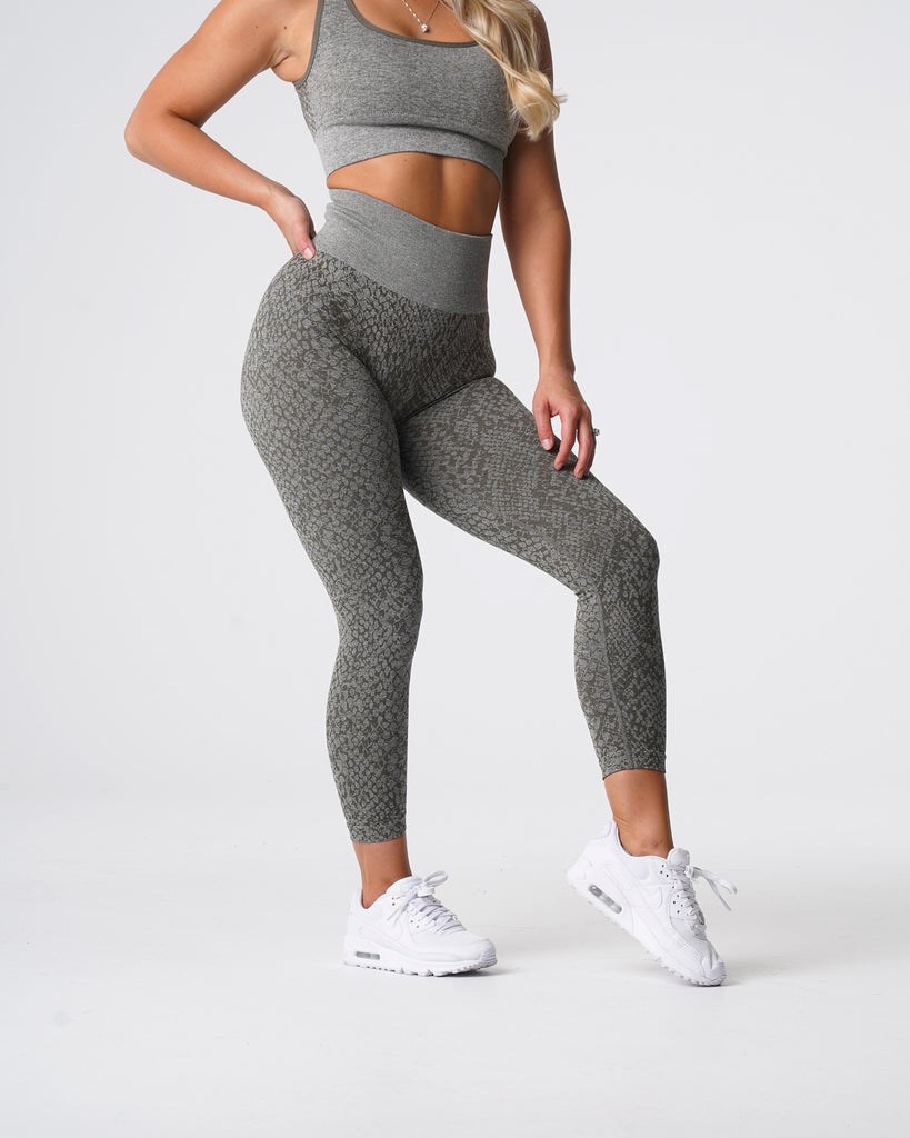 NVGTN Snakeskin Seamless Leggings Kaki Vert  Leggings Femme | ZLZ-9580866