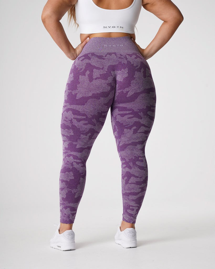 NVGTN Camo Seamless Leggings Violet  Leggings Femme | XQD-1067310