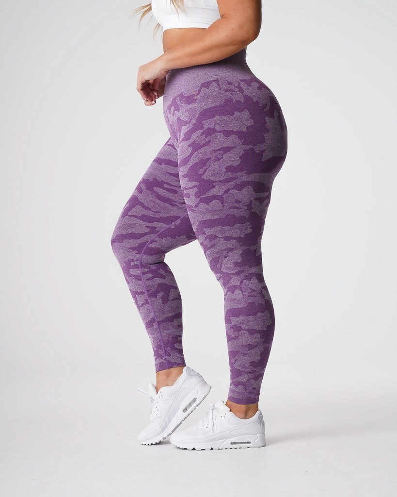 NVGTN Camo Seamless Leggings Violet  Leggings Femme | XQD-1067310