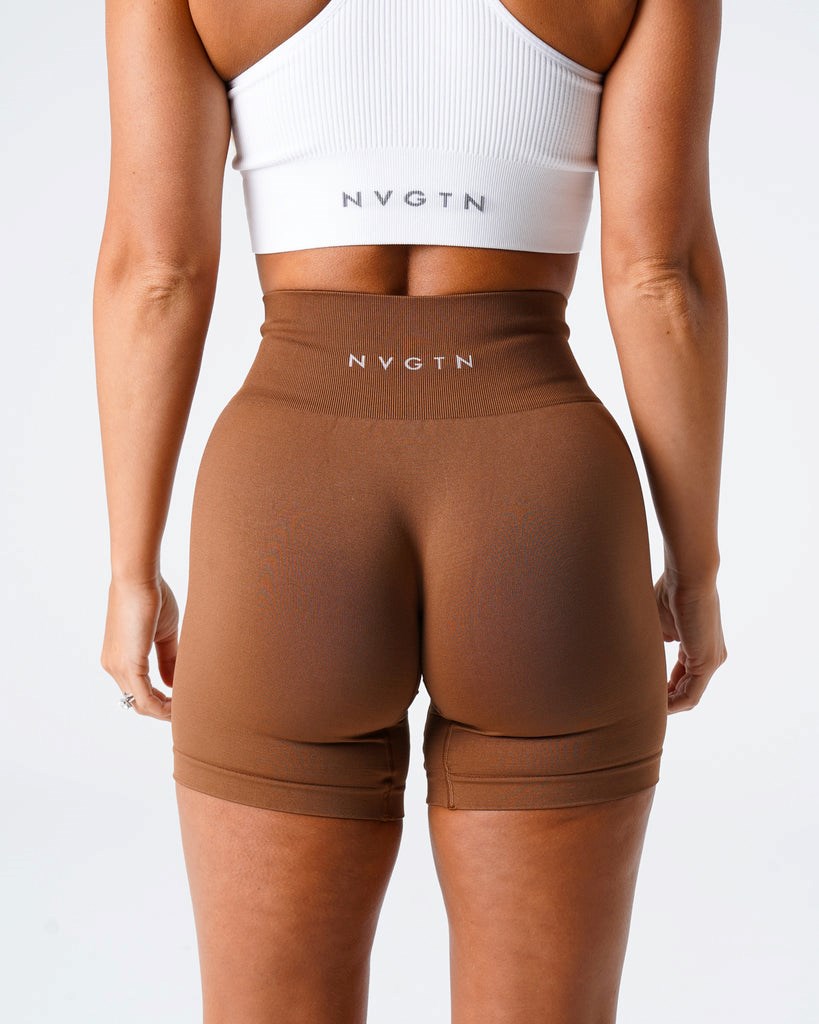 NVGTN Solid Seamless Shorts Caramel  Shorts Femme | JHX-1827794