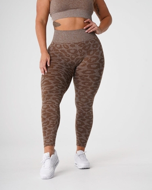 NVGTN Leopard Seamless Leggings Mocha  Leggings Femme | CYT-6848067