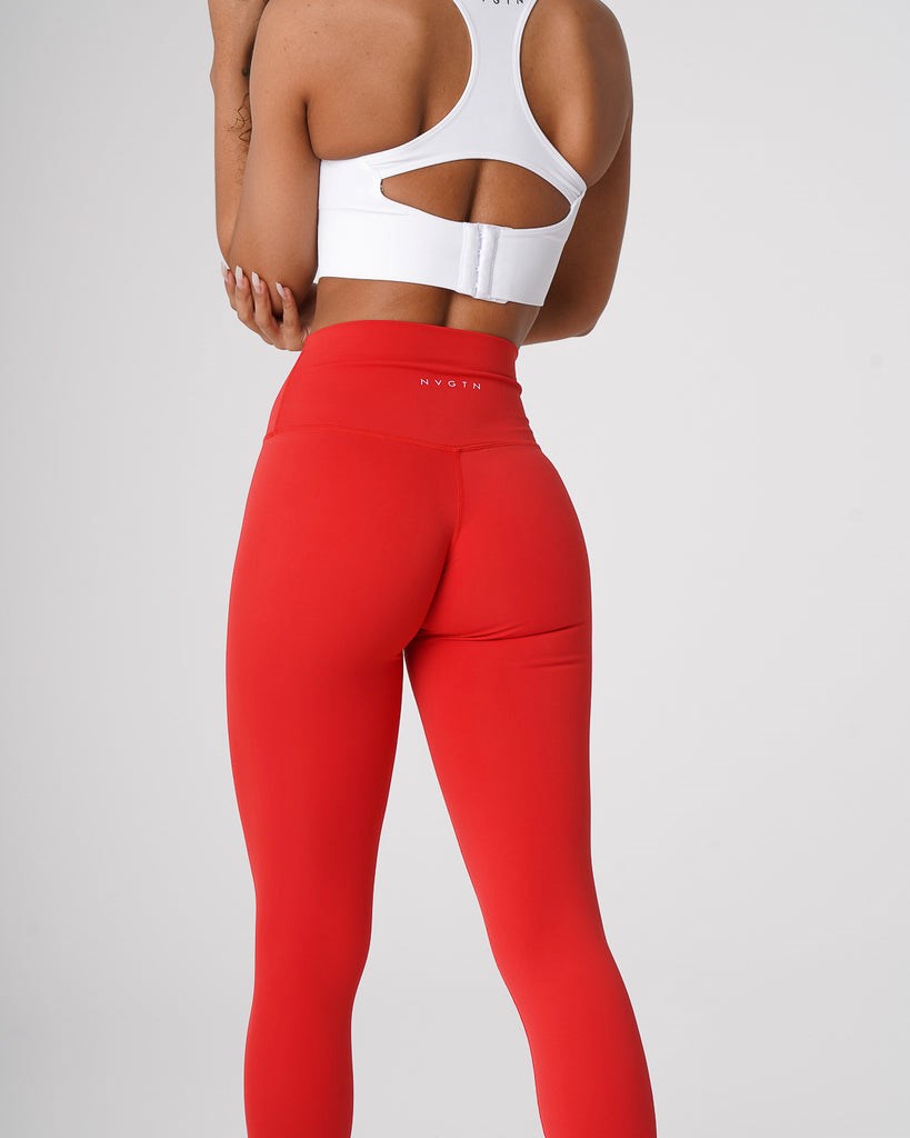 NVGTN Signature 2.0 Leggings Scarlet  Leggings Femme | FWL-7182871