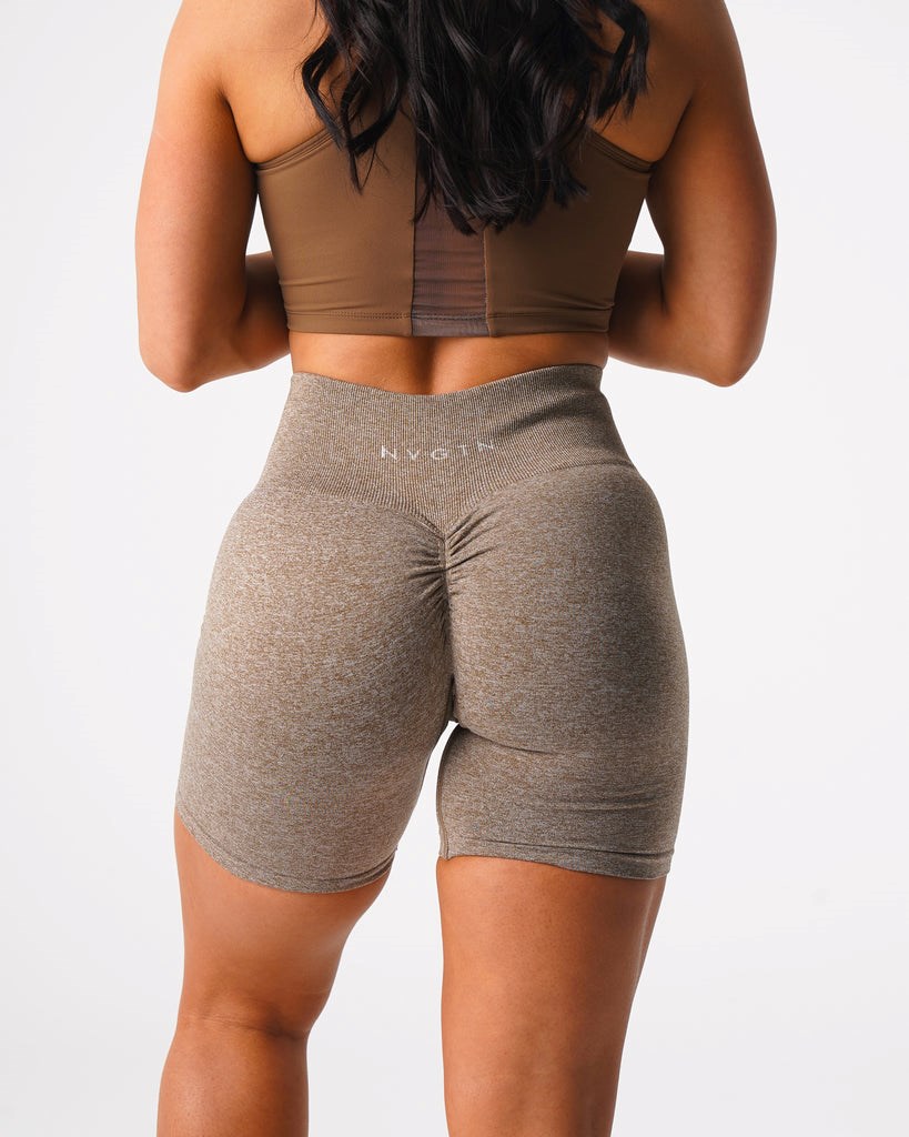 NVGTN Scrunch Seamless Shorts Mocha  Shorts Femme | QXX-6330049