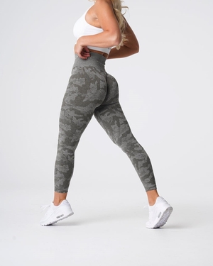 NVGTN Camo Seamless Leggings Kaki Vert  Leggings Femme | QXA-3510542