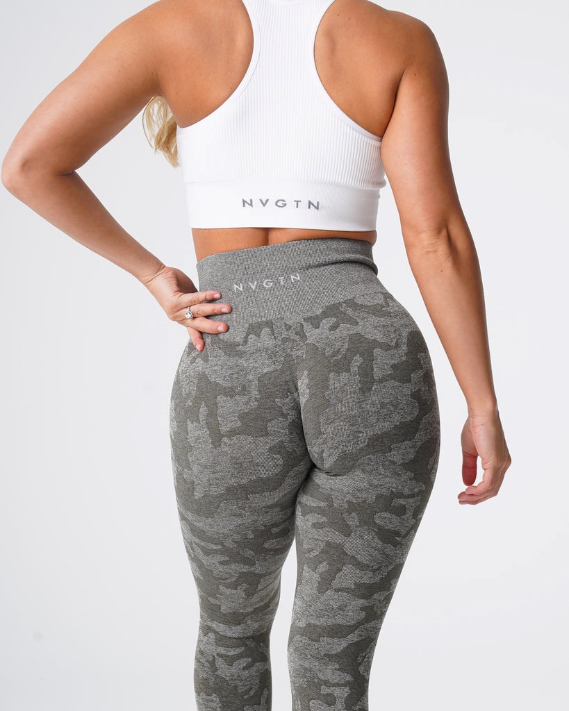 NVGTN Camo Seamless Leggings Kaki Vert  Leggings Femme | QXA-3510542