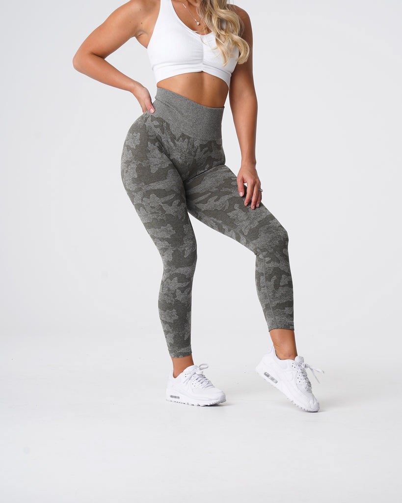 NVGTN Camo Seamless Leggings Kaki Vert  Leggings Femme | QXA-3510542