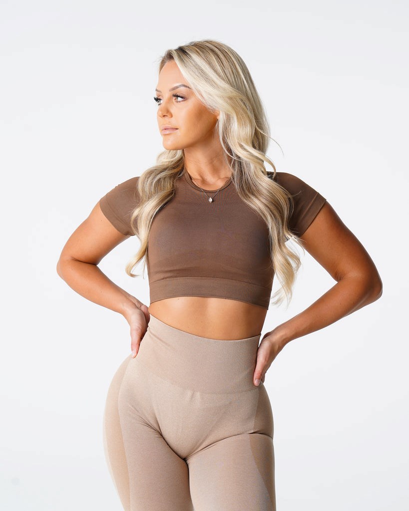 NVGTN Vortex Seamless Bra Top Mocha  Hauts Femme | SGC-3867764