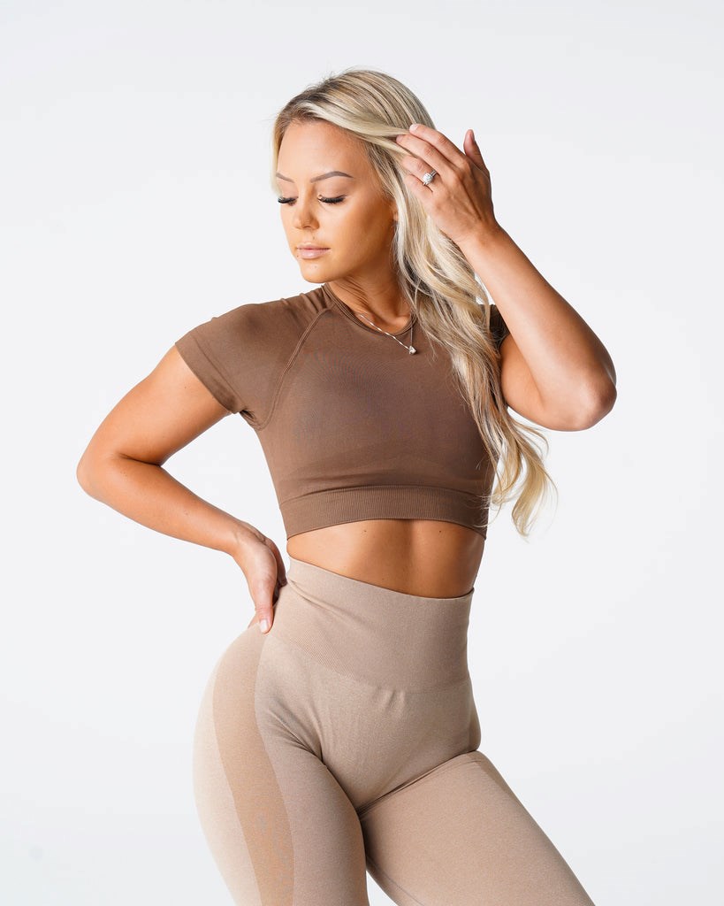 NVGTN Vortex Seamless Bra Top Mocha  Hauts Femme | SGC-3867764