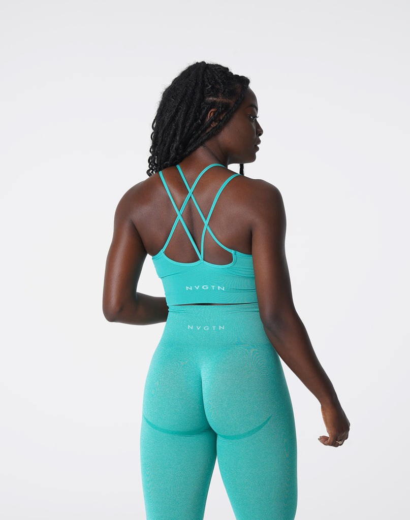 NVGTN Flourish Seamless Bra Turquoise  Hauts Femme | TWL-5754877