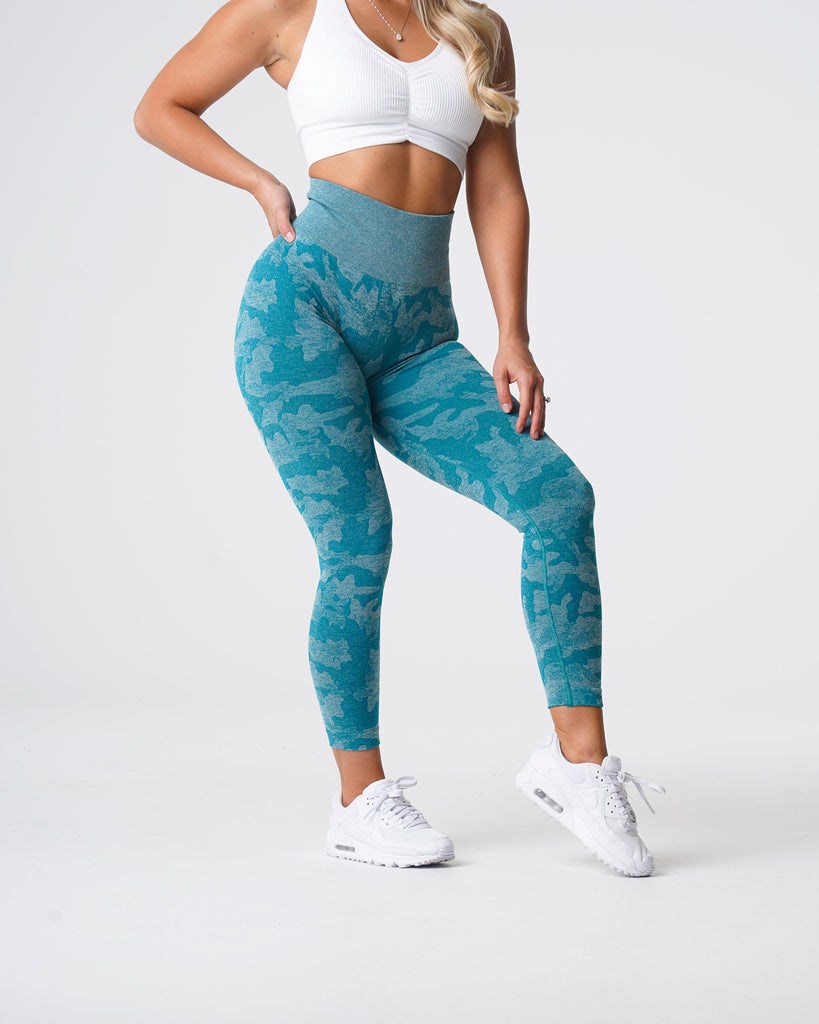 NVGTN Camo Seamless Leggings Teal  Leggings Femme | GOY-2979042