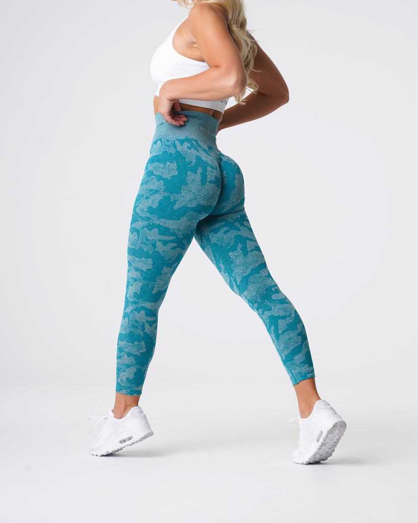 NVGTN Camo Seamless Leggings Teal  Leggings Femme | GOY-2979042