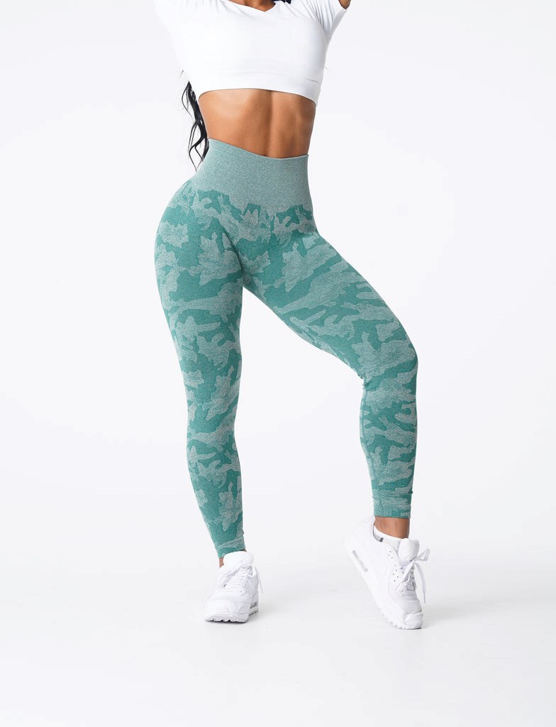 NVGTN Camo Seamless Leggings Vert  Leggings Femme | SBO-5734152