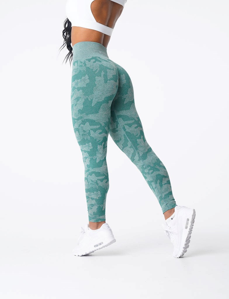 NVGTN Camo Seamless Leggings Vert  Leggings Femme | SBO-5734152