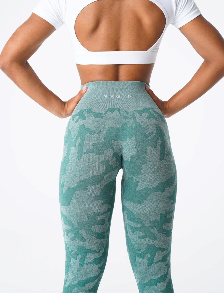 NVGTN Camo Seamless Leggings Vert  Leggings Femme | SBO-5734152