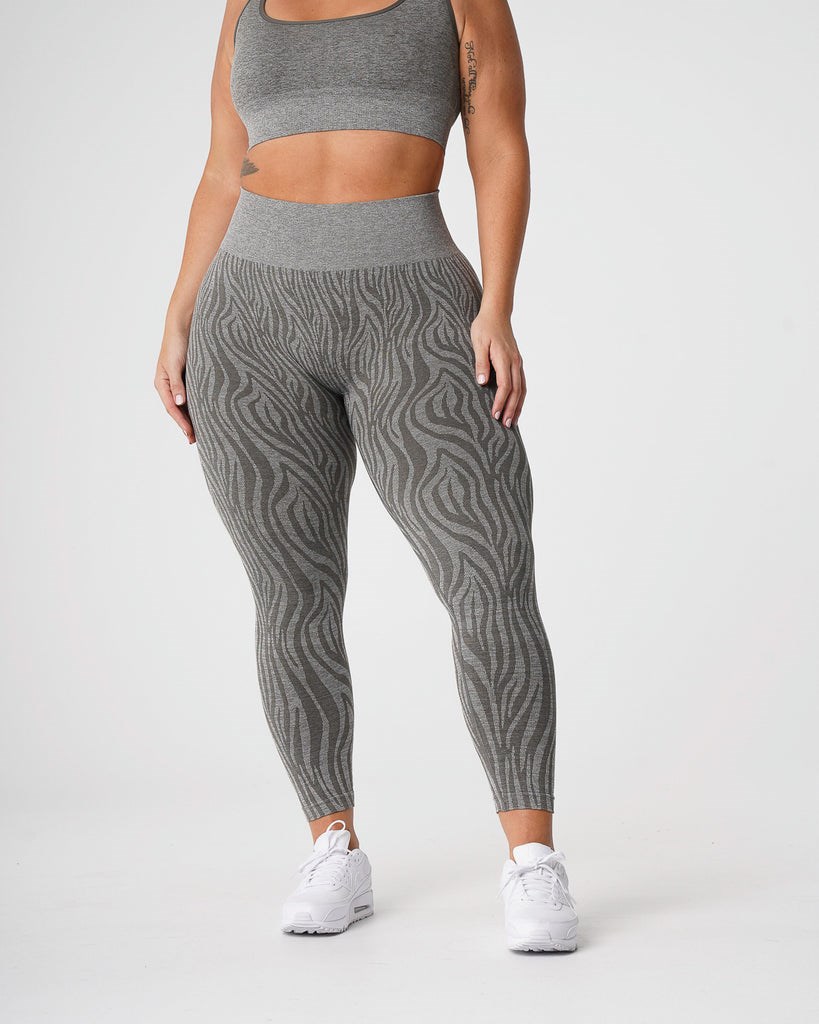 NVGTN Zebra Seamless Leggings Kaki Vert  Leggings Femme | RFX-7532647