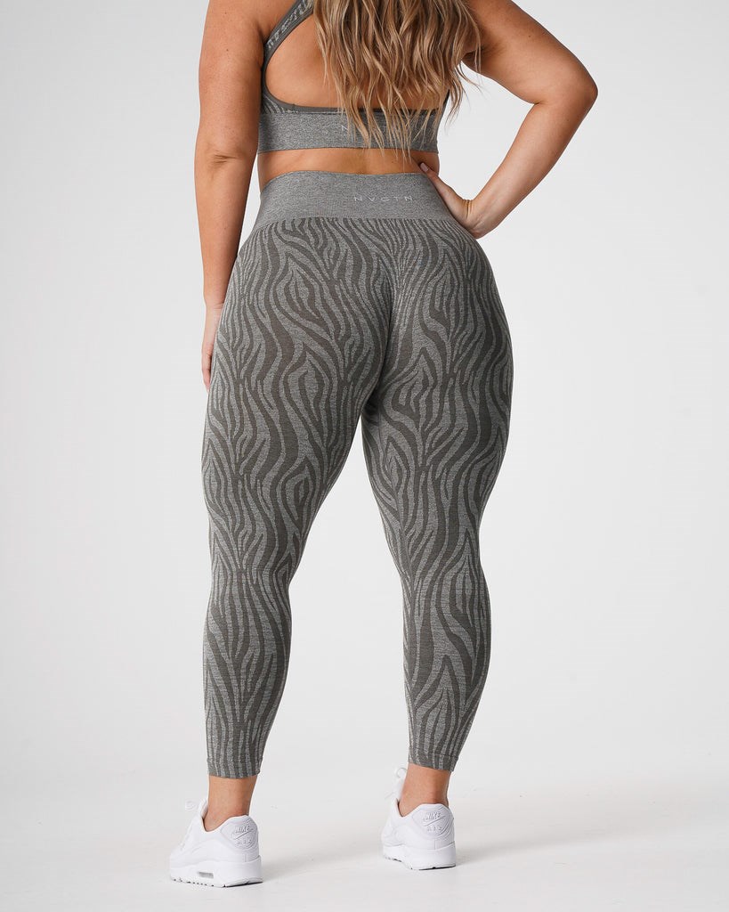 NVGTN Zebra Seamless Leggings Kaki Vert  Leggings Femme | RFX-7532647